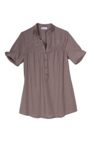 Ulla Popken Blouse Met Opstaande Kraag 659787