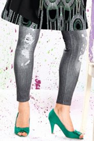 legging, jeanslook