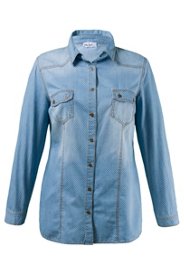 Ulla Popken Printed Dot Denim Shirt