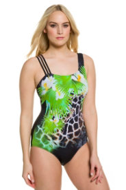 Ulla Popken Tropical Animal Swimsuit