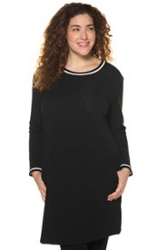 Ulla Popken jersey-jurk - grote maten zwart