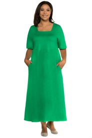 Ulla Popken jurk - grote maten bladgroen