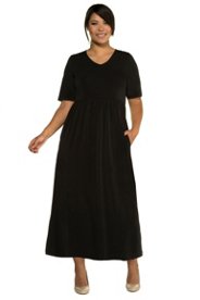 Ulla Popken jersey jurk - grote maten zwart