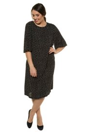 Ulla Popken jurk - grote maten zwart-wit