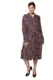 Ulla Popken jurk, recht model, blinde knopenlijst - grote maten multicolour