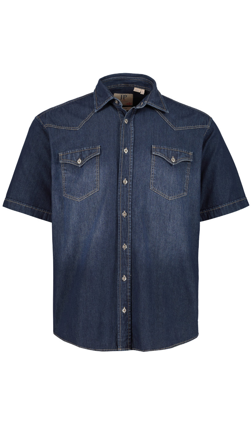 Ulla Popken Halbarm Hemd, Denim, Kentkragen, Modern Fit Große Größen Ulla Popken Halbarm Hemd, Denim, Kentkragen, Modern Fit Große Größen